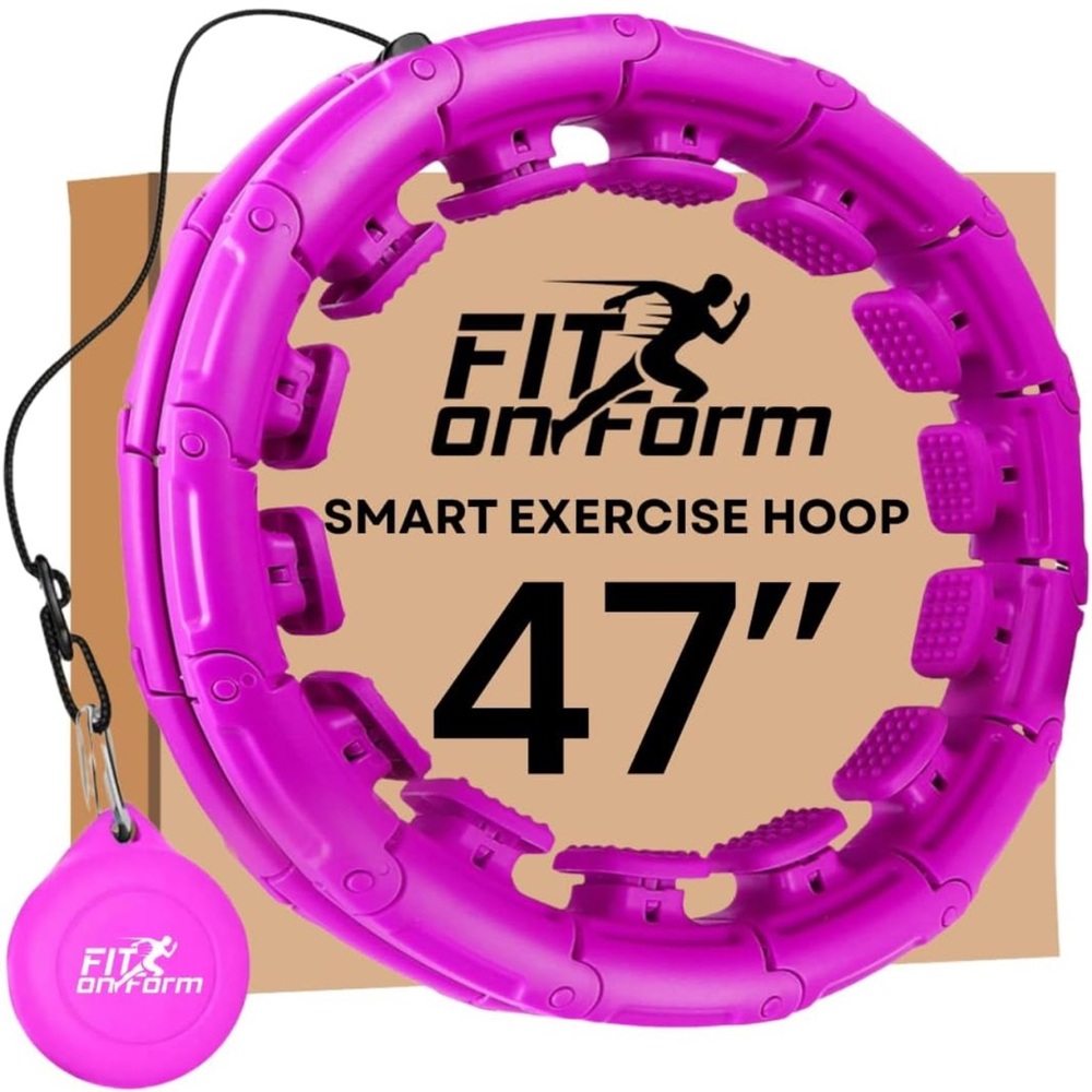 New Weighted Hula Hoop for Weight Loss, Exercise Hoop for Ab Workout, Purple-47”